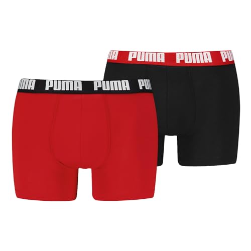 PUMA Herren Boxer Boxershorts Shorts Unterhosen Comfort Stretch 2er Pack, Wäschegröße:2XL, Artikel:-011 red/Black von PUMA