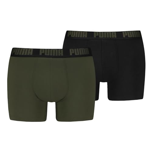 PUMA Herren Boxer Boxershorts Shorts Unterhosen Comfort Stretch 2er Pack, Wäschegröße:M, Artikel:-014 Forest Night Tonal von PUMA