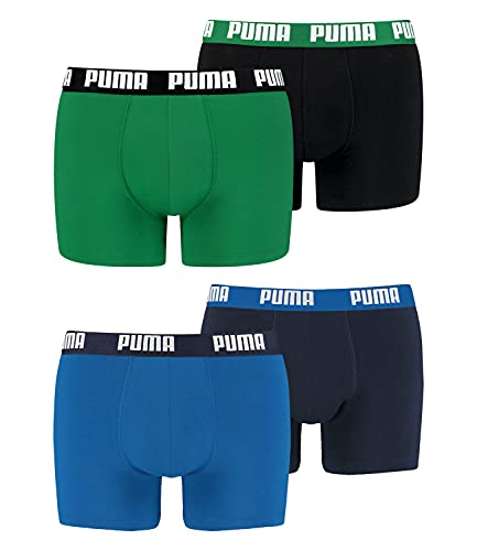 PUMA Herren Boxer Boxershorts Shorts Unterhosen Comfort Stretch 4er Pack, Wäschegröße:S, Artikel:-420 True Blue + 035 Amazon Green von PUMA