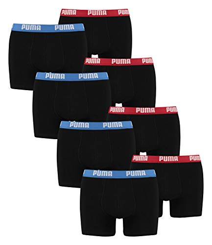 PUMA 8 er Pack Boxer Boxershorts Men Herren Unterhose Pant Unterwäsche, Farbe:Red/Blue, Bekleidungsgröße:M von PUMA