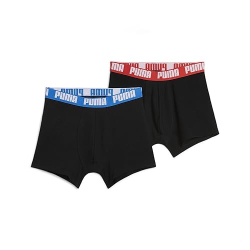 PUMA 2 er Pack Boxer Boxershorts Men Herren Unterhose Pant Unterwäsche, Farbe:Red/Blue, Bekleidungsgröße:L von PUMA