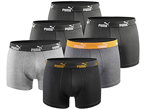 PUMA Herren Boxershort Limited Statement Edition 6er Pack - Anthracite-Black-Orange New - Gr. XL von PUMA