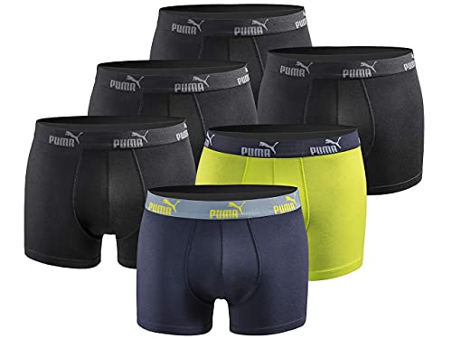 PUMA Herren Boxershort Limited Statement Edition 6er Pack - Black-Blue-Lime New - Gr. L von PUMA