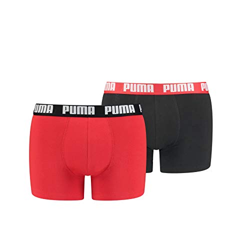 PUMA 2 er Pack Boxer Boxershorts Men Herren Unterhose Pant Unterwäsche, Farbe:786 - Red/Black, Bekleidungsgröße:M von PUMA