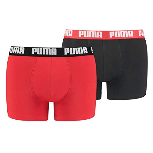 PUMA 2 er Pack Boxer Boxershorts Men Herren Unterhose Pant Unterwäsche, Farbe:786 - Red/Black, Bekleidungsgröße:M von PUMA