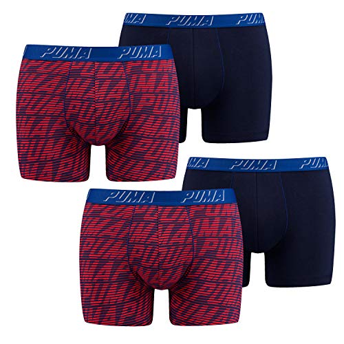 PUMA Herren Boxershorts | 4 Stück (M, dunkelblau | dunkelblau gestreift) von PUMA