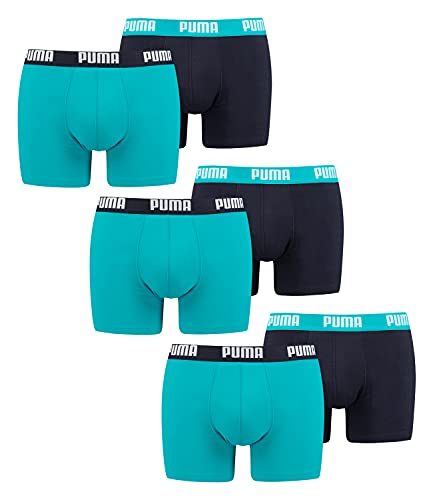 PUMA 6 er Pack Boxer Boxershorts Men Herren Unterhose Pant Unterwäsche, Farbe:796 - Aqua/Blue, Bekleidungsgröße:S von PUMA