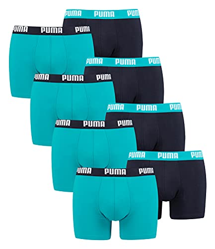 PUMA 8 er Pack Boxer Boxershorts Men Herren Unterhose Pant Unterwäsche, Farbe:796 - Aqua/Blue, Bekleidungsgröße:S von PUMA