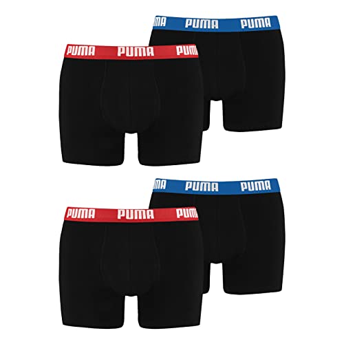 PUMA Herren Boxershorts Unterhosen 4er Pack, Wäschegröße:M, Artikel:-001 red/Blue von PUMA