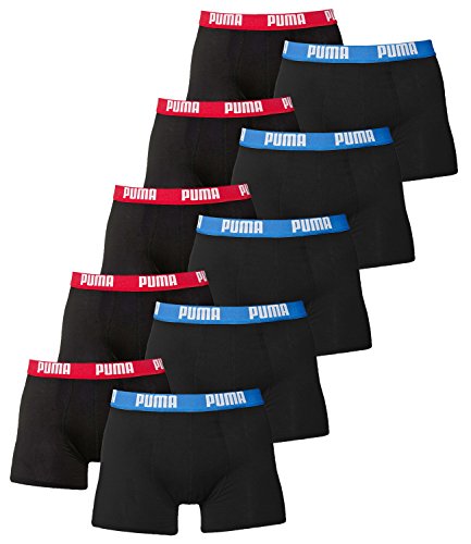 PUMA Herren Boxershorts Unterhosen 521015001 10er Pack, Artikel:505 - red/Blue, Herren Unterwäsche und Badehose Amazon:XXL von PUMA