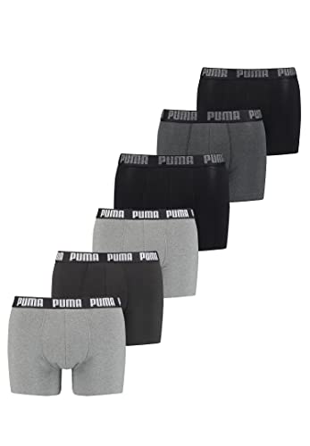 PUMA Herren Boxershorts Unterhosen 521015001 6er Pack, Farbe:030 - Anthracite Melange, Bekleidungsgröße:M von PUMA