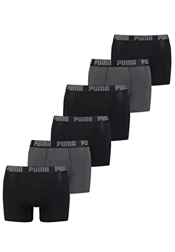 PUMA Herren Cat Boxer Shorts Everyday Unterhose Pant Unterwäsche 6 er Pack, Farbe:223 - Black/Anthracite, Bekleidungsgröße:XL von PUMA