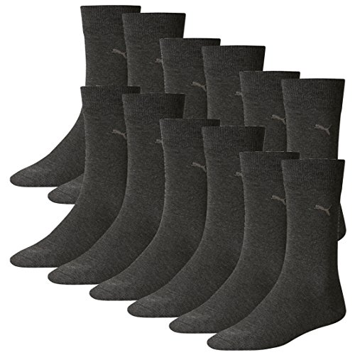 PUMA Herren Classic Casual Business Socken 12er Pack Anthracite 201-47/49 von PUMA