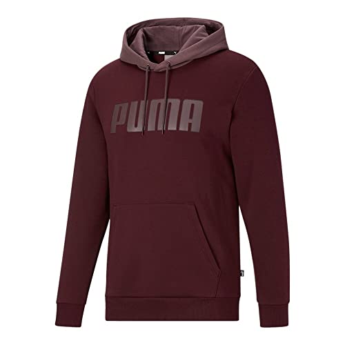 Puma Herren-Kapuzenpullover mit Farbblock-Logo, sportlich, Freizeitkleidung, Rot, Burgunder, Large von PUMA