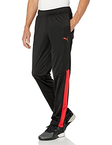 PUMA Herren Contrast Pants 2.0 Trainingshose, Schwarz/Signalrot, Groß von PUMA