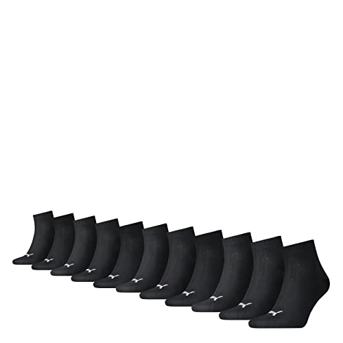 PUMA Herren Damen Quarter Socken 11 Paar, Farbe:Schwarz, Größe:47-49, Artikel:-001 black von PUMA