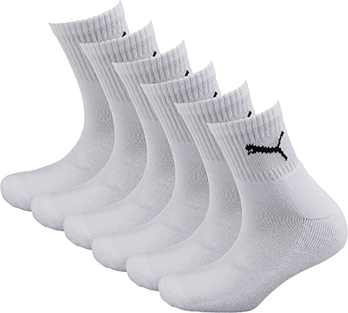 PUMA Herren Damen Short Crew Sport Socken 6P, weiss 35-38 von PUMA