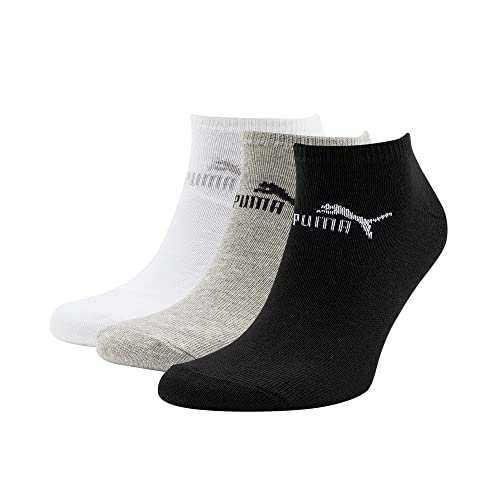 PUMA Unisex Sneaker Socken im Retro Design knöchelhoch für Damen Herren 18er Pack, Farbe:882 - grey/white/black, Socken & Strümpfe:35-38 von PUMA