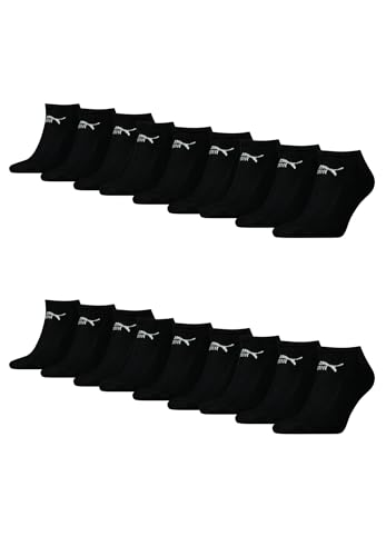 PUMA Unisex Sneaker Socken im Retro Design knöchelhoch für Damen Herren 18er Pack, Farbe:200 - black, Socken & Strümpfe:47-49 von PUMA