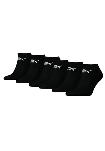 PUMA Unisex Sneaker Socken im Retro Design knöchelhoch für Damen Herren 6er Pack, Farbe:200 - black, Socken & Strümpfe:43-46 von PUMA