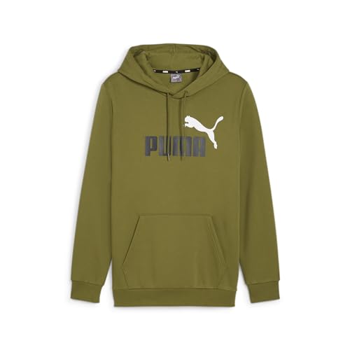 PUMA Herren ESS+ 2 Col Big Logo Hoodie FL Sweat, olivgrün, XXL von PUMA
