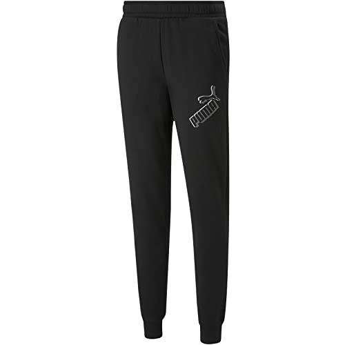 PUMA Herren ESS+ Big Logo Sweatpants FL Cl Jogginghose, schwarz, L von PUMA