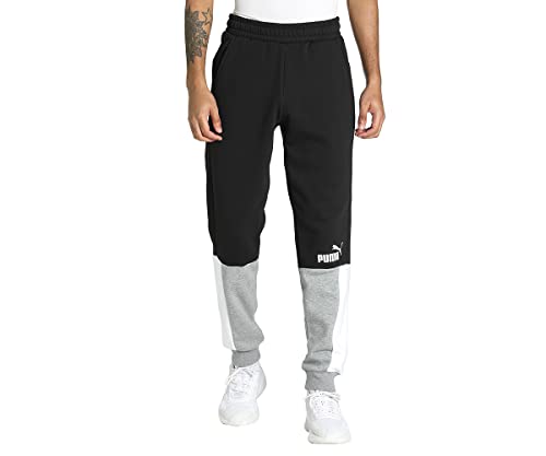 PUMA Herren ESS+ Block Sweatpants FL Jogginghose, schwarz, M von PUMA