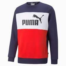 PUMA Herren ESS+ Colorblock Crew FL Sweatshirt, Peacoat, L von PUMA