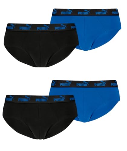 PUMA Herren Elements Basic Brief Slips Unterwäsche im 4er Pack, XXL, 002 - Blue/Black von PUMA