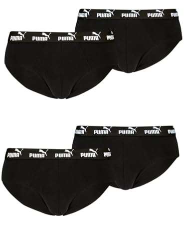 PUMA Herren Elements Basic Brief Slips Unterwäsche im 4er Pack, XXL, 001 - Black von PUMA