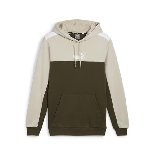 PUMA Herren Essentials+ Block Hoodie M Dark Olive Green von PUMA