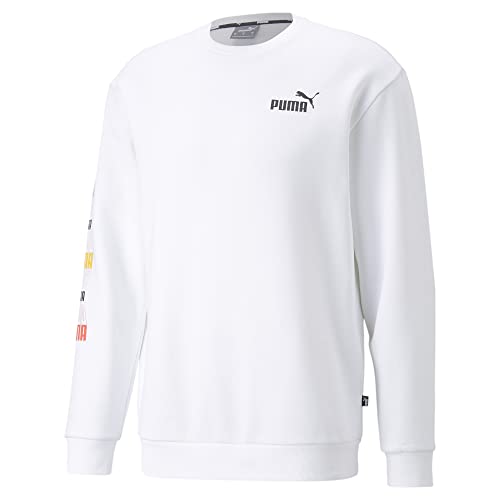 PUMA Herren Essentials+ Logo Repeat Graphic Crew Sweatshirt, Weiß, XX-Large von PUMA