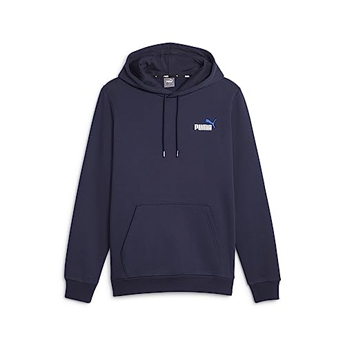 PUMA Herren Essentials+ zweifarbiger Hoodie mit kleinem Logo LNavy Blue von PUMA