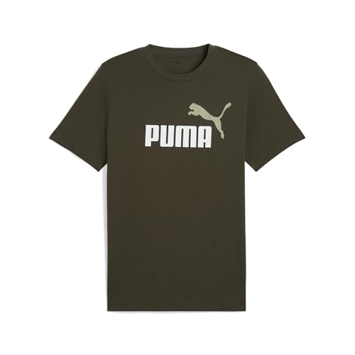 PUMA Herren Essentials 2 Colour No. 1 Logo T-Shirt 4XL, Dark Olive Green von PUMA