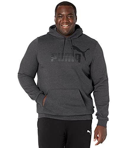 PUMA Herren Essentials Big Logo Fleece Hoodie Bt Kapuzenpullover, Dunkelgrau-Dark Grey Heather, 4X-Large Groß von PUMA