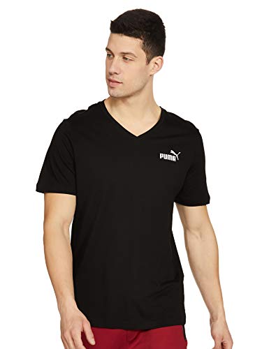 PUMA Herren Essentials T-Shirt mit V-Ausschnitt XLBlack von PUMA