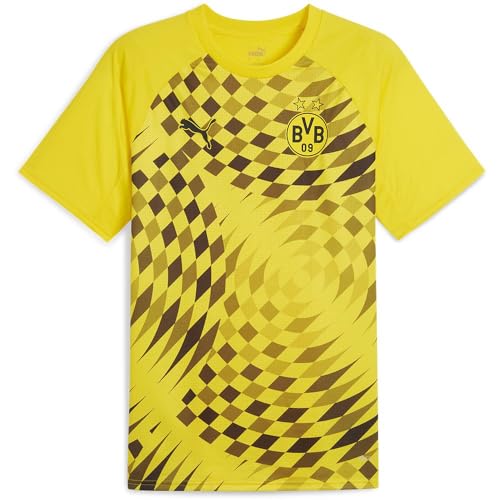 PUMA Herren Fanshirt Borussia Dortmund Prematch Cyber Yellow-puma Black XL von PUMA