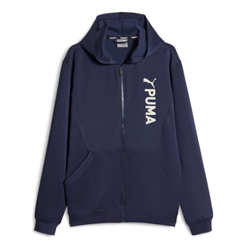 PUMA Herren Fit Double Knit Fz Hoodie Pullover, Navy Blue, XL von PUMA