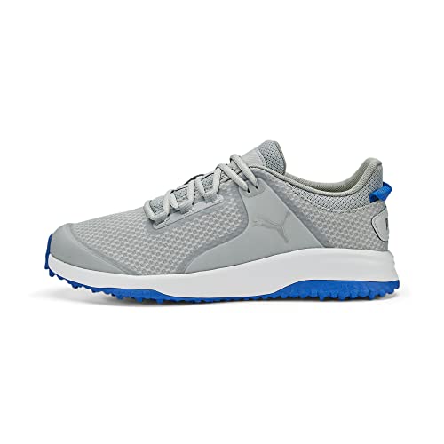 PUMA Herren Fusion Grip Golfschuh, Flat Light Grey Silver Team Royal, 42 EU von PUMA