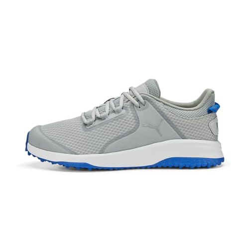 PUMA Herren Fusion Grip Golfschuh, Flat Light Grey Silver Team Royal, 40 EU von PUMA