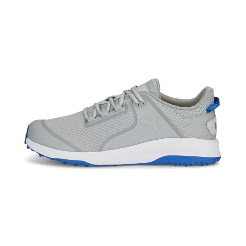 PUMA Herren Fusion Grip extra breit Golfschuhe, Flach, Hellgrau, Silber-PU, 45 EU Weit von PUMA