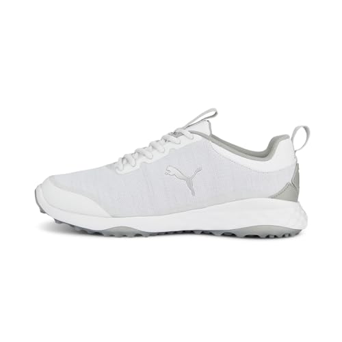 PUMA Herren Fusion Pro Golfschuh, White Silver Flat Light Grey, 43 EU von PUMA