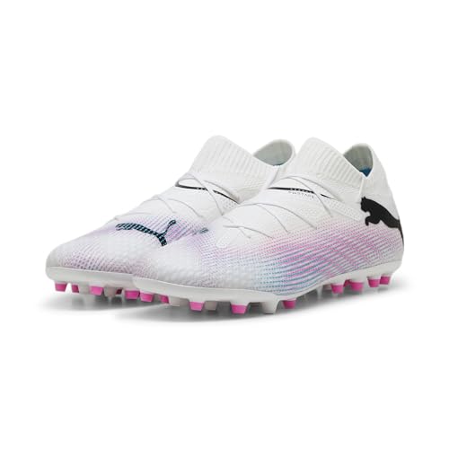 Puma Men Future 7 Pro Mg Soccer Shoes, Puma White-Puma Black-Poison Pink, 41 EU von PUMA