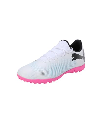 Puma Men Future 7 Play Tt Soccer Shoes, Puma White-Puma Black-Poison Pink, 41 EU von PUMA