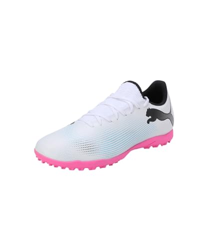 PUMA Herren Future 7 Play TT Soccer Shoe, White Black-Poison Pink, 42 EU von PUMA