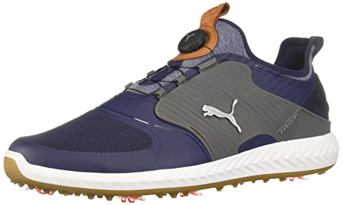 PUMA Herren Golfschuh Ignite Pwradapt Caged Disc, Blau (Peacoat-puma Silberleise Lampenschirm), 46.5 EU von PUMA