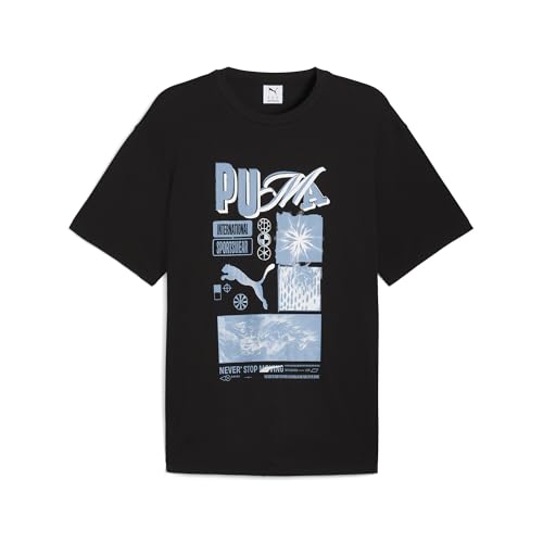 PUMA Herren Graphic Sportswear Relaxed T-Shirt L, Black von PUMA