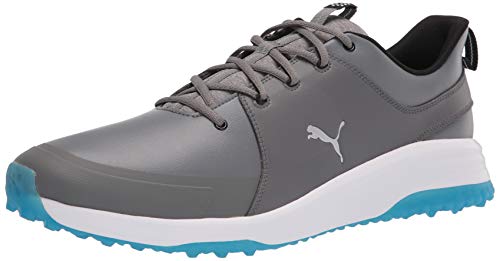 PUMA Herren Grip Fusion Pro 3.0 Golfschuh, ruhiger Farbton, Silber-Ibiza blau, 10.5 von PUMA