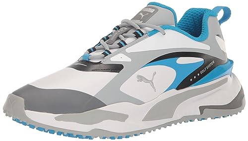 PUMA Herren Gs-Fast Golfschuh, White Quarry Ocean Dive, 45 EU von PUMA
