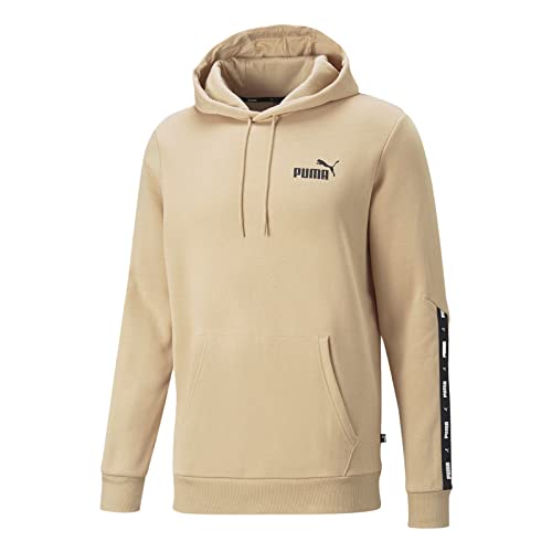 PUMA Herren Hoodie Essentials Tape Sports Sweatshirt Fleece Kapuzenpullover, Farbe:Beige, Artikel:-67 Light Sand, Größe:2XL von PUMA